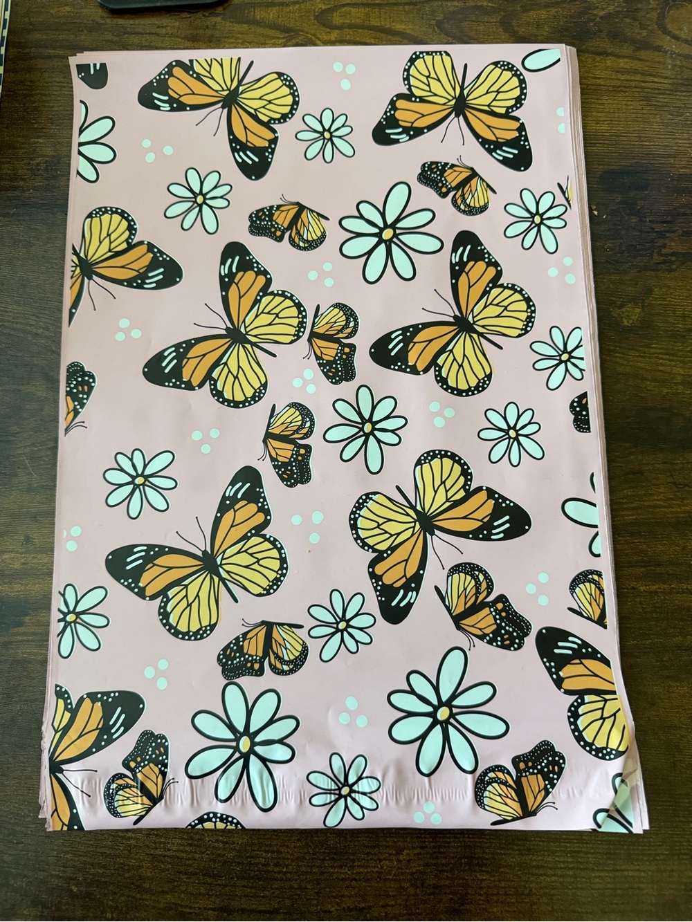 Butterfly & Daisy Floral Poly Mailers. SET OF 10